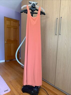 Athleta Arrival Orange Maxi Slip Dress with Pockets